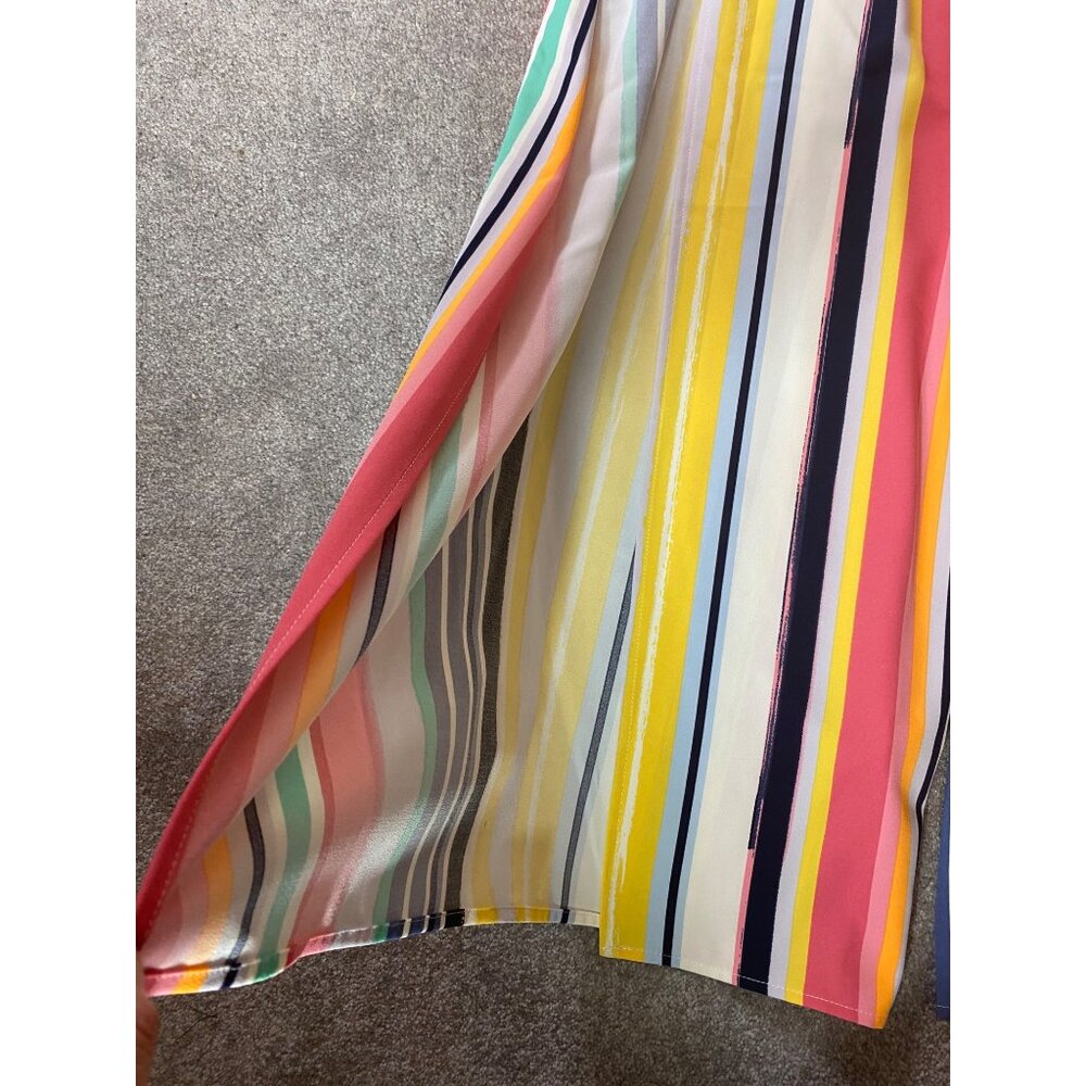 NEW NY & Co. Multicolored Striped Palazzo Pants Elastic Waist Small - Picture 8 of 11